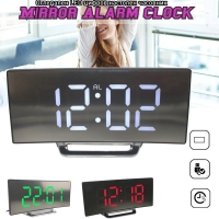 Огледален LED цифров настолен часовник Mirror Alarm Clock