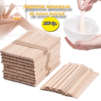 Дървени шпатули за кола маска, 100броя
