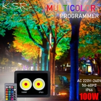 Интелигентен 100W LED прожектор с дистанционно управление на светлините