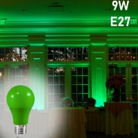 Мощна зелена LED крушка 9w E27 GREEN, за дома и градината