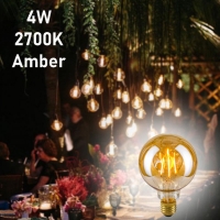 4W Малка ретро винтидж LED крушка E27, LED BULB 2700K, Кехлибар с огледална повърхност