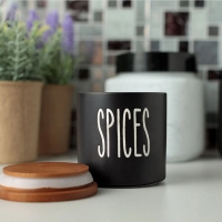 Стъклен буркан за подправки Spices, Черен, 270ml