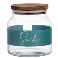 Стъклен буркан за съхранение на храни Smile,  635ml