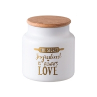 Стъклен буркан за съхранение The secret, Бял, 635ml