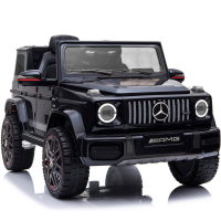 JJ Акумулаторен джип Mercedes G63 с отварящи се врати, меки гуми и кожена седалка 4x4