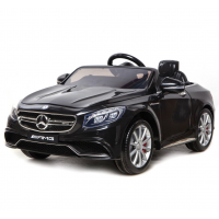 JJ Акумулаторна кола Mercedes S63 AMG 12V WiFi с кожени седалки и меки гуми