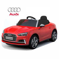 JJ Акумулаторна кола Audi S5 Cabrio 12V с меки гуми и кожена седалка
