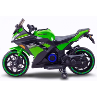 JJ Акумулаторен мотор Kawasaki Ninja с меки гуми и кожена седалка 12V