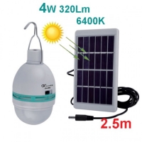СОЛАРНА LED КРУШКА 4W 6400K