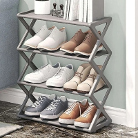КОМПАКТНА ЕТАЖЕРКА ЗА ОБУВКИ НА 4 НИВА Folding shoe rack